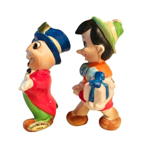 Vintage Christmas Novelty Pinocchio Jiminey Cricket Japan Figurines  Ceramic Col - Picture 5 of 8